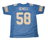 Penei Sewell Signed Detroit Lions 2024 Blue Pro Style Jersey Beckett Witnessed