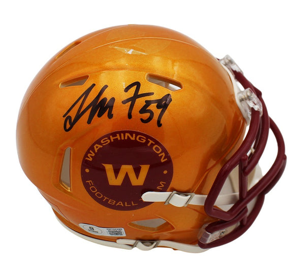 London Fletcher Signed Washingon Commanders Speed Flash NFL Mini Helmet