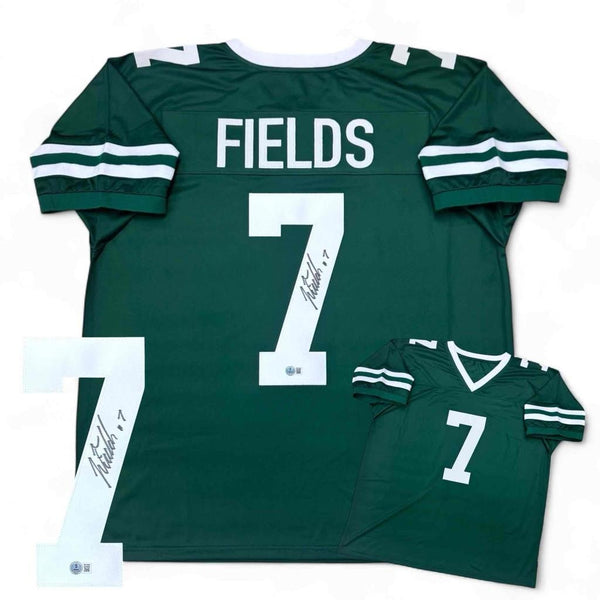 Justin Fields Autographed SIGNED Jersey - Green - Beckett Authenticated