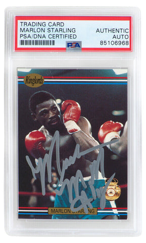 Marlon Starling Signed 1991 Ringlords Boxing Trading Card #28 - (PSA Slabbed)