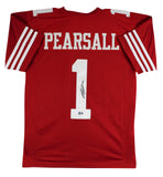 Ricky Pearsall Authentic Signed Red Pro Style Jersey Autographed BAS Witnessed 2