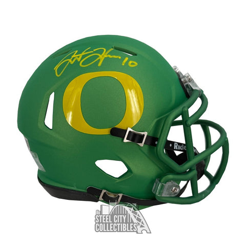 Justin Herbert Autographed Oregon Ducks Green Speed Mini Helmet - Fanatics