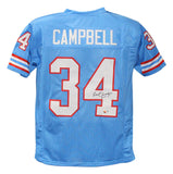 Earl Campbell Autographed/Signed Pro Style Blue Jersey BAS 40094