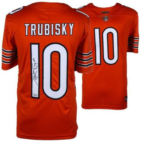 MITCHELL TRUBISKY Autographed Chicago Bears Limited Orange Nike Jersey FANATICS