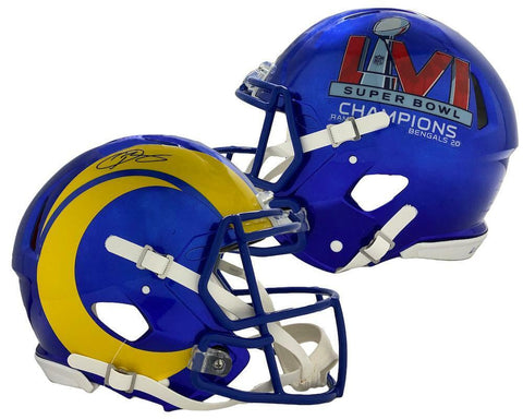 ODELL BECKHAM Jr. Autographed Rams Champs Logo Authentic Helmet FANATICS