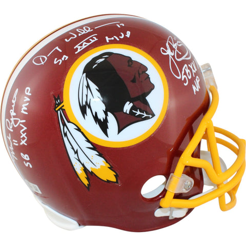 Williams Rypien Riggins Signed Washington Redskins F/S VSR4 Helmet BAS W 51899