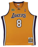 Lakers Kobe Bryant Signed Yellow M&N 2000-01 HWC Authentic Jersey PSA #B11757