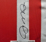 49ERS JOE MONTANA AUTOGRAPHED SIGNED FRAMED RED JERSEY TRISTAR HOLO 200421