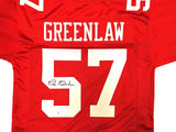 SAN FRANCISCO 49ERS DRE GREENLAW AUTOGRAPHED RED JERSEY BECKETT WITNESS 221287