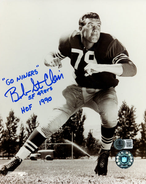 Bob St.Clair Autographed San Francisco 49ers 8x10 Photo 3 Insc Beckett 56641
