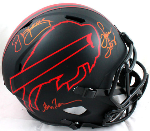 Kelly/Reed/Thomas Autographed Buffalo Bills F/S Eclipse Helmet - JSA W Auth *Red
