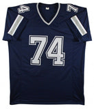 Bob Lilly Signed Dallas Cowboys Dark Blue Jersey Inscribed "HOF 80" (Beckett)