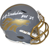 Randy Gradishar Autographed Denver Broncos Slate Mini Helmet HOF Beckett 46933