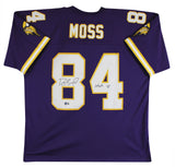 Vikings Randy Moss "HOF 18" Signed Purple Mitchell & Ness Jersey BAS Witnessed 1