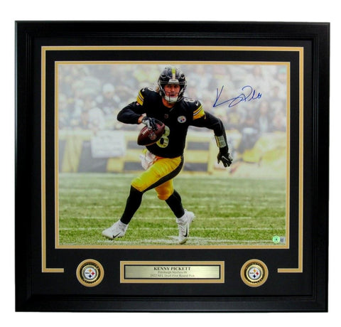Kenny Pickett Autographed 16x20 Photo Pittsburgh Steelers Framed Fanatics