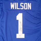 BYU COUGARS ZACH WILSON AUTOGRAPHED ROYAL BLUE JERSEY BECKETT BAS STOCK #191149