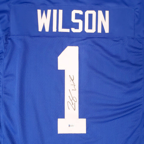 BYU COUGARS ZACH WILSON AUTOGRAPHED ROYAL BLUE JERSEY BECKETT BAS STOCK #191149
