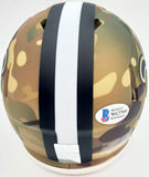 DREW BREES AUTOGRAPHED NEW ORLEANS SAINTS CAMO SPEED MINI HELMET BECKETT 185740