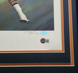 Walter Payton Autographed Framed 22x30 Lithograph Photo Bears Beckett #AC56687