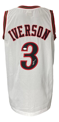 Allen Iverson Signed Custom White Pro-Style Basketball Jersey JSA