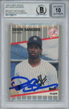 Deion Sanders Autographed/Signed 1989 Fleer Rookie Card BAS 10 Slab 33893