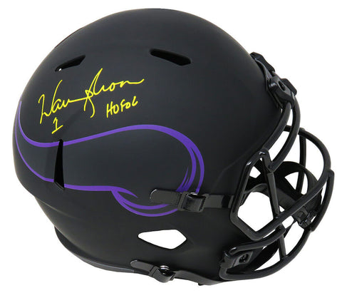 Warren Moon Signed Vikings Eclipse Riddell Full Size Rep Helmet w/HOF'06 -SS COA