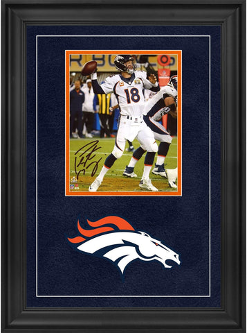 Peyton Manning Broncos Deluxe FRMD Signed 8x10 Super Bowl 50 Champs Action Photo
