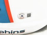 DE'VON ACHANE AUTOGRAPHED DOLPHINS WHITE FULL SIZE HELMET BECKETT WITNESS 221537