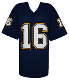 Ryan Leaf (CHARGERS) Signed Navy Throwback Custom Football Jersey (SCHWARTZ COA)
