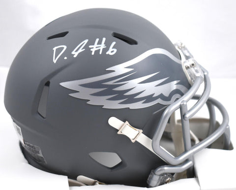 Devonta Smith Autographed Philadelphia Eagles Slate Speed Mini Helmet - Fanatics