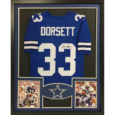 Tony Dorsett Autographed Signed Framed Dallas Cowboys Pitt HOF Jersey PSA/DNA