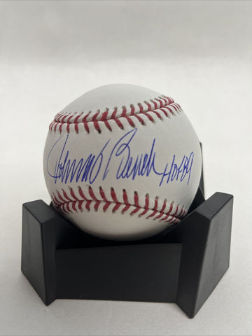 Johnny Bench Autographed Official MLB Baseball with HOF 89 Inscription. Fan Auth