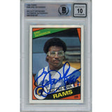 Eric Dickerson Autographed 1984 Topps 280 Card HOF 10 Auto Card Beckett 47943