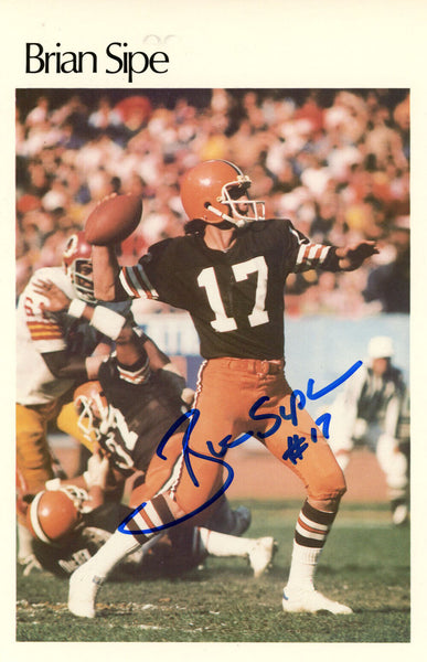 Brian Sipe Autographed Cleveland Browns Mini Poster 2/50 BAS 46142