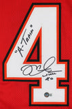 Mike Alstott "A-Train" Authentic Signed Red Pro Style Jersey BAS Witnessed