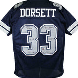 Tony Dorsett Autographed Blue Pro Style Jersey w/5 Stats- Beckett W Hologram