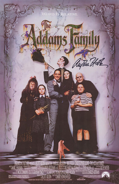Anjelica Huston Signed The Addams Family 11x17 Movie Poster - (SCHWARTZ COA)