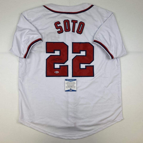 Autographed/Signed Juan Soto Washington White Jersey Beckett BAS COA