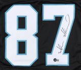 Muhsin Muhammad Signed Panthers Jersey (Beckett) Carolina 1996 2nd Round Pick WR