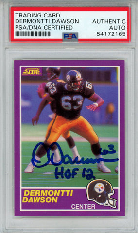 Dermontti Dawson Autographed 1989 Score #408S Rookie Card HOF PSA Slab 43588