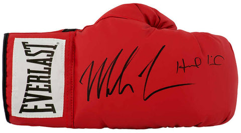 Evander Holyfield & Mike Tyson Signed Everlast Red Boxing Glove - Right (SS COA)