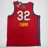 Autographed/Signed Karl-Anthony Towns 2024-2025 Red All-Star Jersey PSA COA
