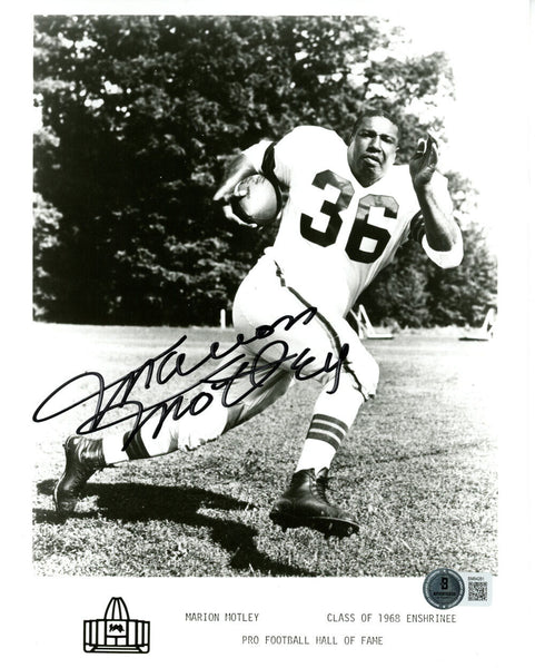 Marion Motley Signed Cleveland Browns 8x10 Photo HOF Beckett 45530