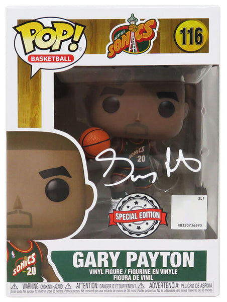 Gary Payton Signed Seattle Supersonics NBA Funko Pop Doll #116 - (SCHWARTZ COA)