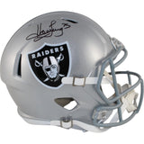Howie Long Autographed/Signed Las Vegas Raiders F/S Helmet Beckett Witness 49673