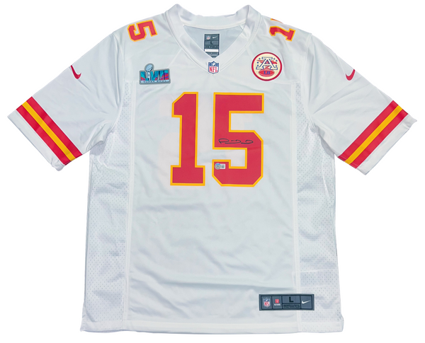 PATRICK MAHOMES SIGNED KANSAS CITY CHIEFS WHITE NIKE SUPER BOWL LVII JERSEY BAS