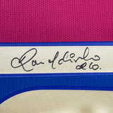 Framed Signed Ronaldinho 35x39 Barcelona Blue/Red Jersey Beckett COA