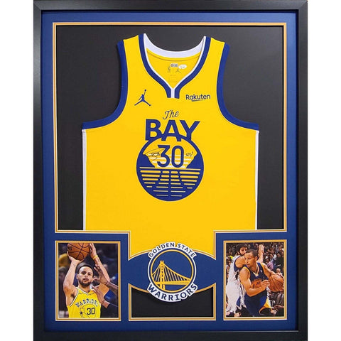 Stephen Curry Autographed Framed Golden State Warriors Steph Jersey