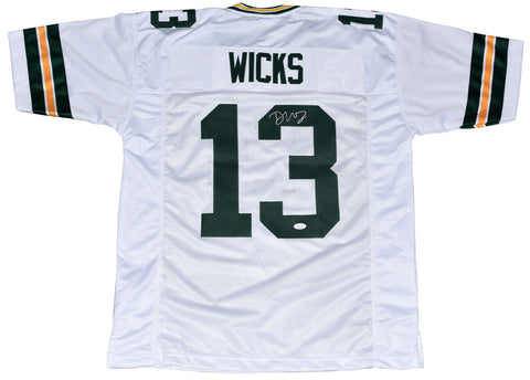DONTAYVION WICKS AUTOGRAPHED SIGNED GREEN BAY PACKERS #13 WHITE JERSEY JSA