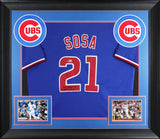 Sammy Sosa Authentic Signed Blue Pro Style Framed Jersey BAS Witnessed 3
